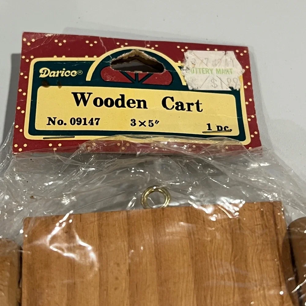 Darice Wooden Cart Craft Piece 3x5